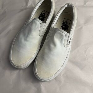 Vans White Slip-On Shoes